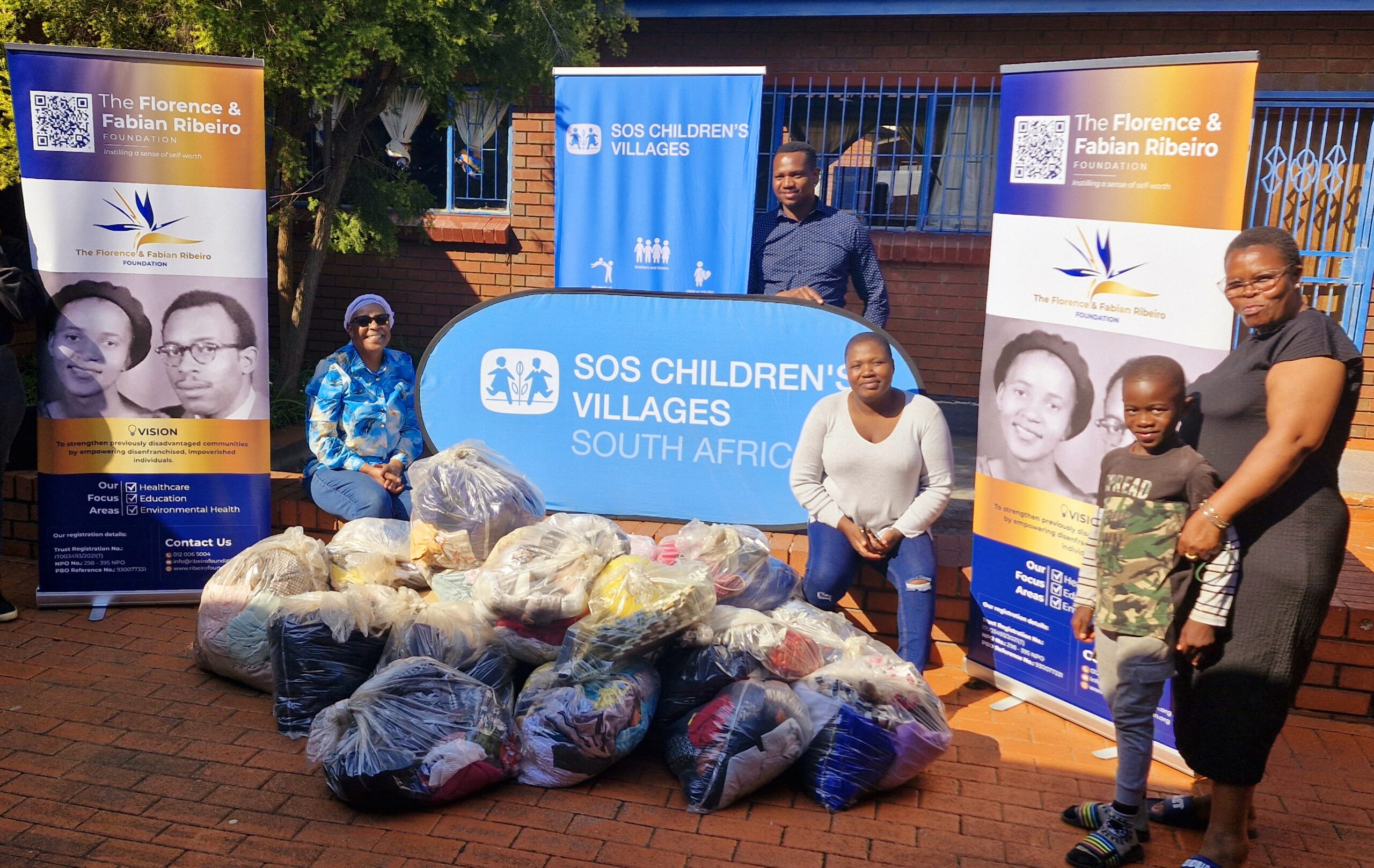 (Our Chairperson), Mr. Victor Mbinga (Center Manager – SOS Village), Ms. Tankie Mose (Child and Youth Care Worker – SOS Village), Akim Ntibane (SOS Village), Ms. Pretty Mtembu (Senior Mom – SOS Village).}